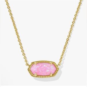 Kendra Scott Elisa Gold Short Pendant Necklace in Carnation Kyocera‎ Opal